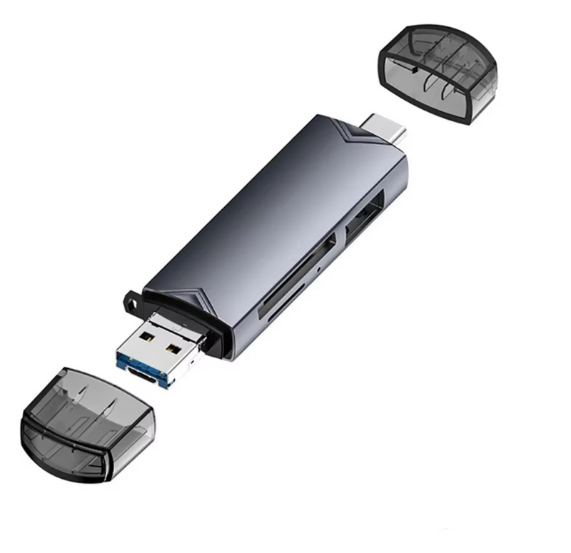 6 in 1 Type C SD TF Card Reader USB 3.0 Micro Flash Drive Card Reader