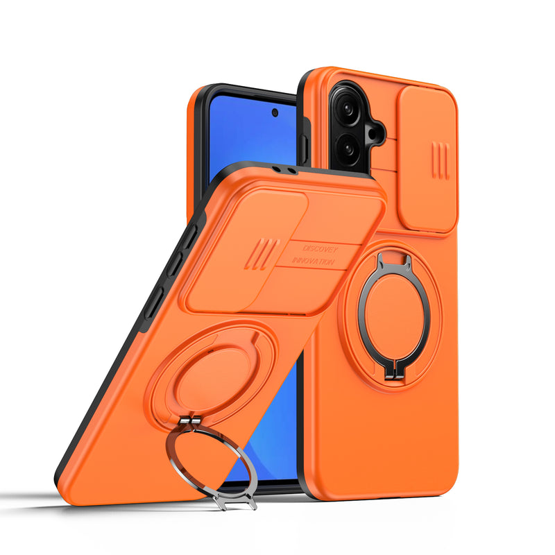 Slide Window Lens Protection Magnetic Ring Bracket Case For Samsung Galaxy A36 Armor case