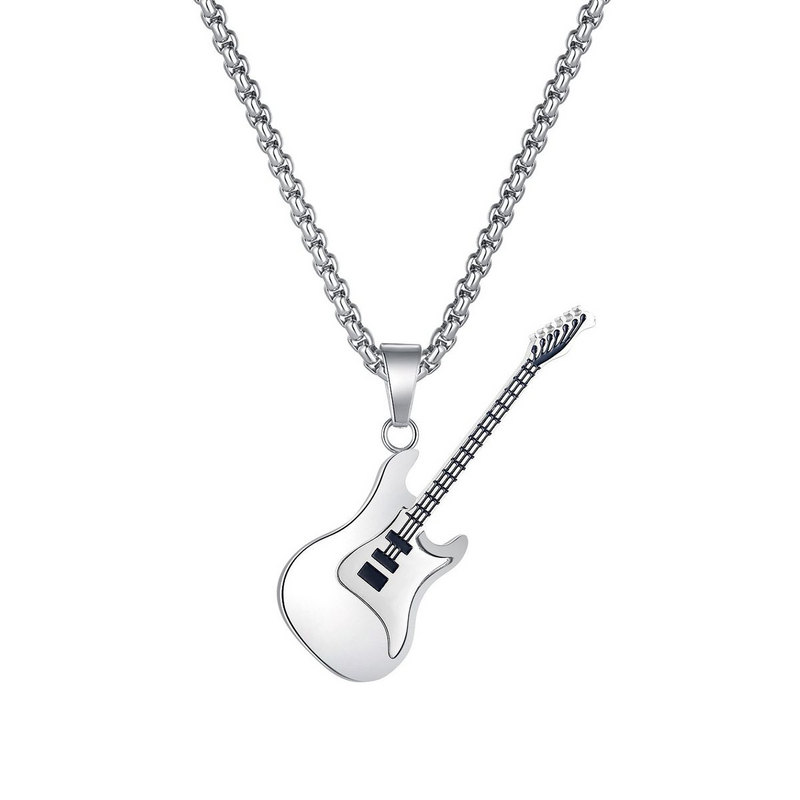 Men's Necklace - Musical Based Rock Hip Hop Electric Guitar Bass Necklace