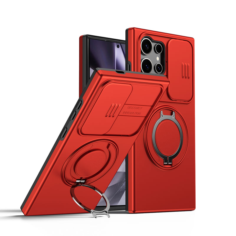 360 Ring Kickstand Hybrid Armor Case Compatible for Samsung Galaxy S26 S25 S24 Ultra S23 Slid Camera Lens Protect