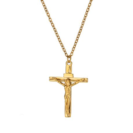 Jesus Cross Necklace For Woman Men Caravaca Angels Crucifix Charm