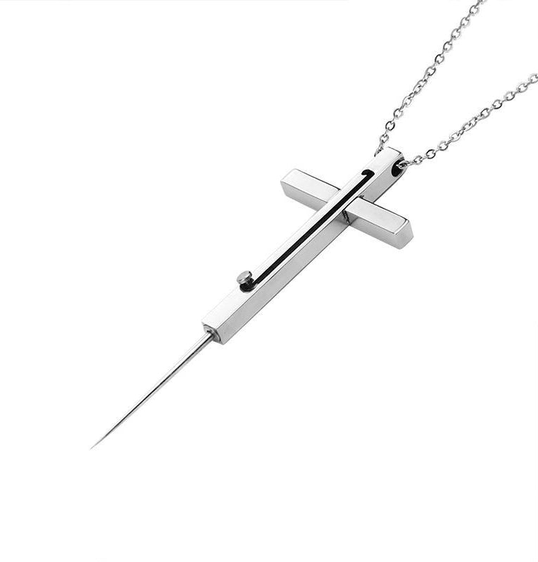 Square Retractable Toothpick Portable Necklace Men's Necklace Gift Birthday