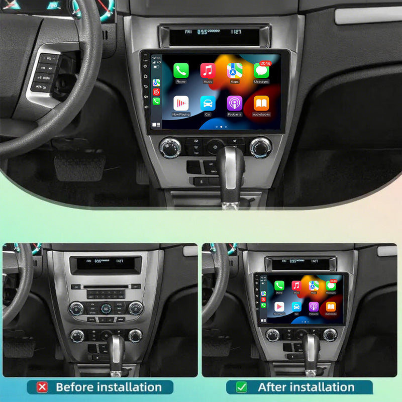 RoverOne Car Stereo Radio Bluetooth CarPlay GPS Navigation for Ford Fusion Mondeo Mustang 2009 - 2012