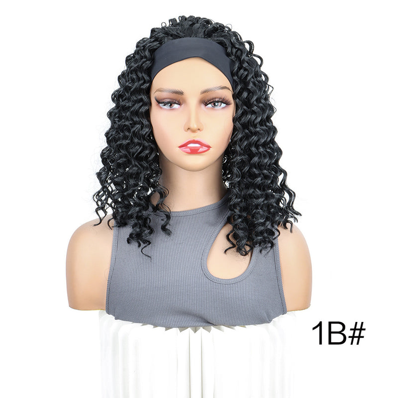 European and American-style Mall Curly Headband with Hair Cover