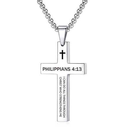 Fashion Men Jesus Cross Necklace Men Spiritual Jewelry