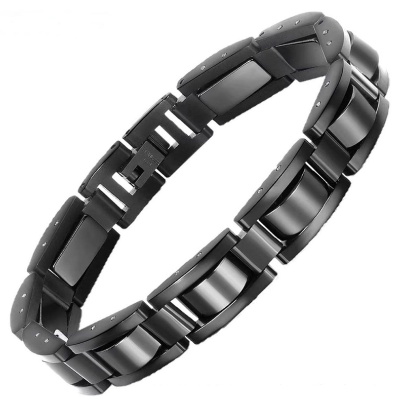 IPSTYLE Men Power Wristband Titanium Steel Hematite Magnetic Bracelets