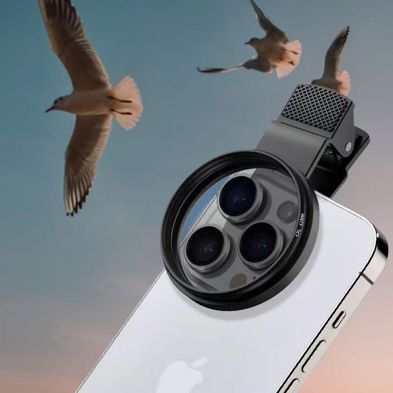 1Piece 52Mm Clip-On Cpl Phone Camera Filter, Circular Polarizer Lens For Smartphones