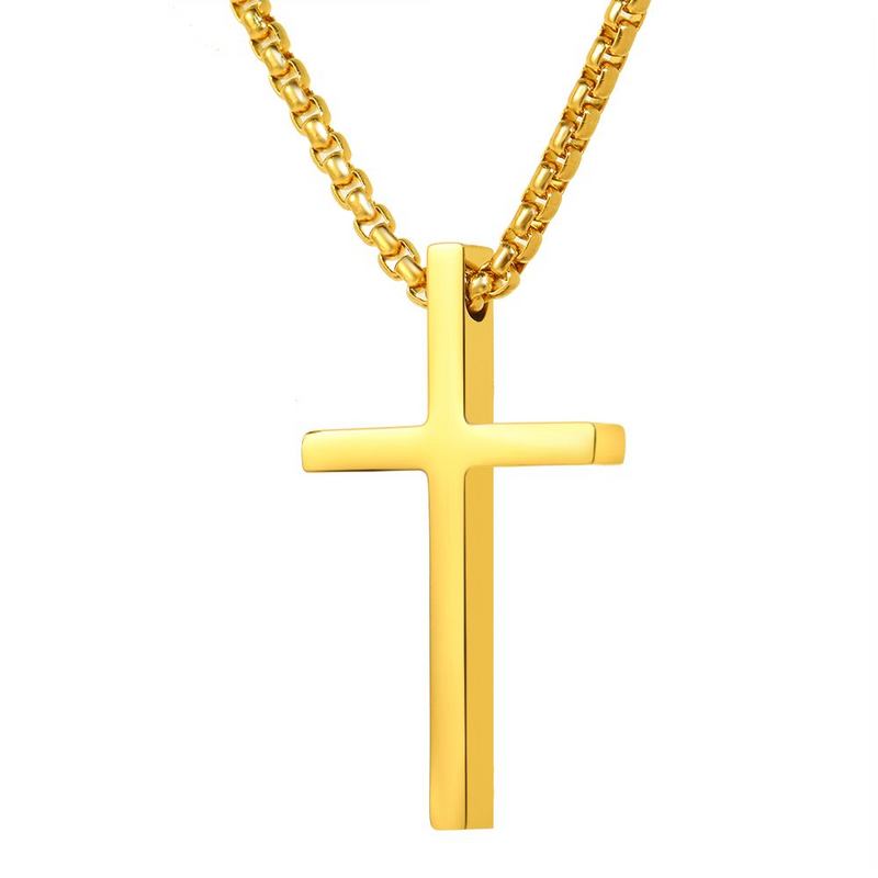 IPSTYLE Christian Choker Fashion Cross Stainless Steel Necklace