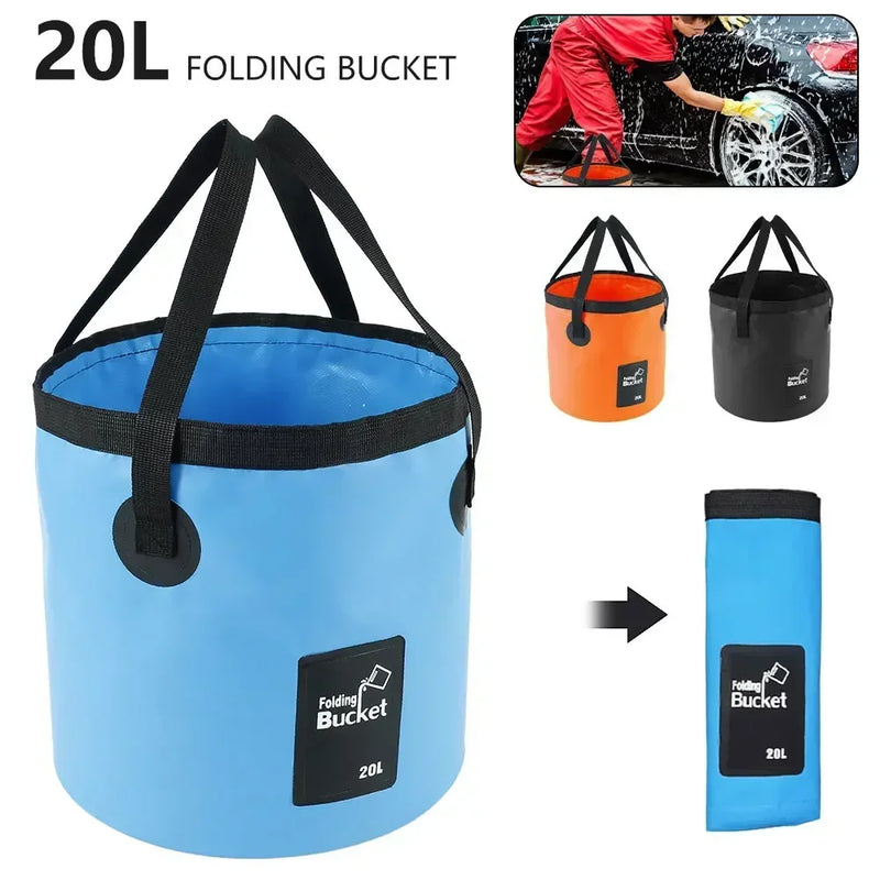 12/20L Portable Folding Bucket, Foldable Fishing Bucket, Camping Water Storage Container Collapsible Outdoor Travel Water Bucket