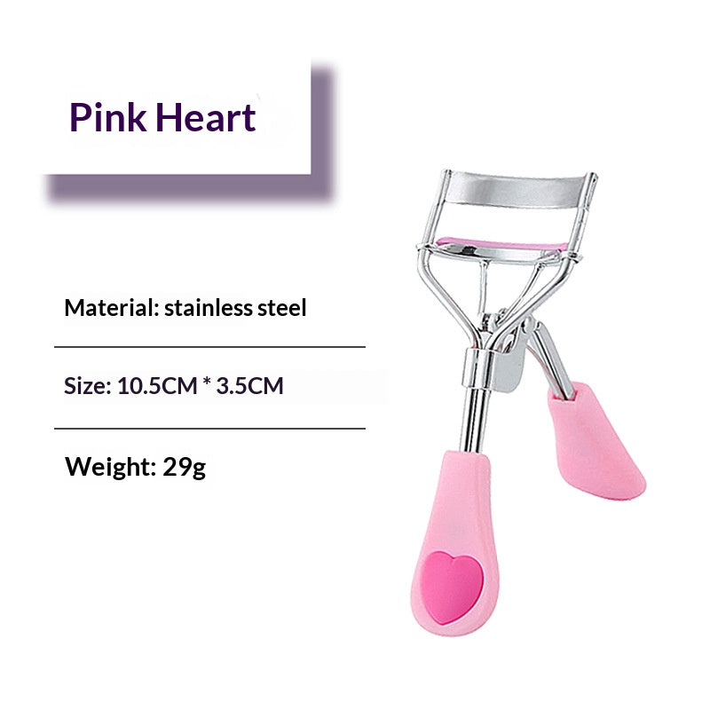 Heart Shaped Handle Wide Angle Eyelash Curler, Long Lasting Lash Curling Tool, Easy To Use Makeup Accessory For Beginners