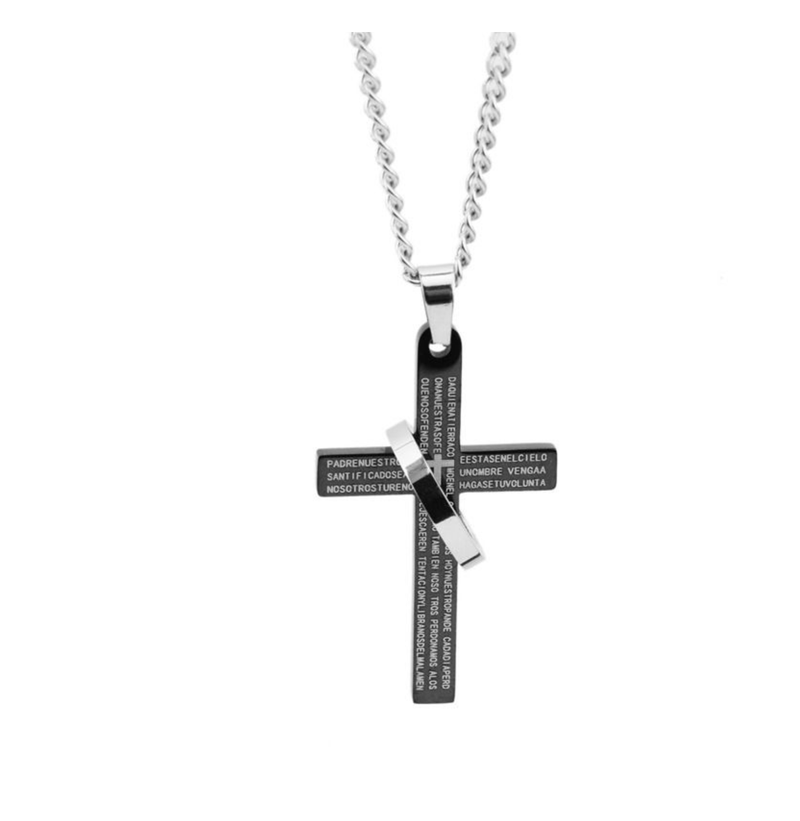Christian Bible Cross Stainless Steel Statement Necklace Woman/Men