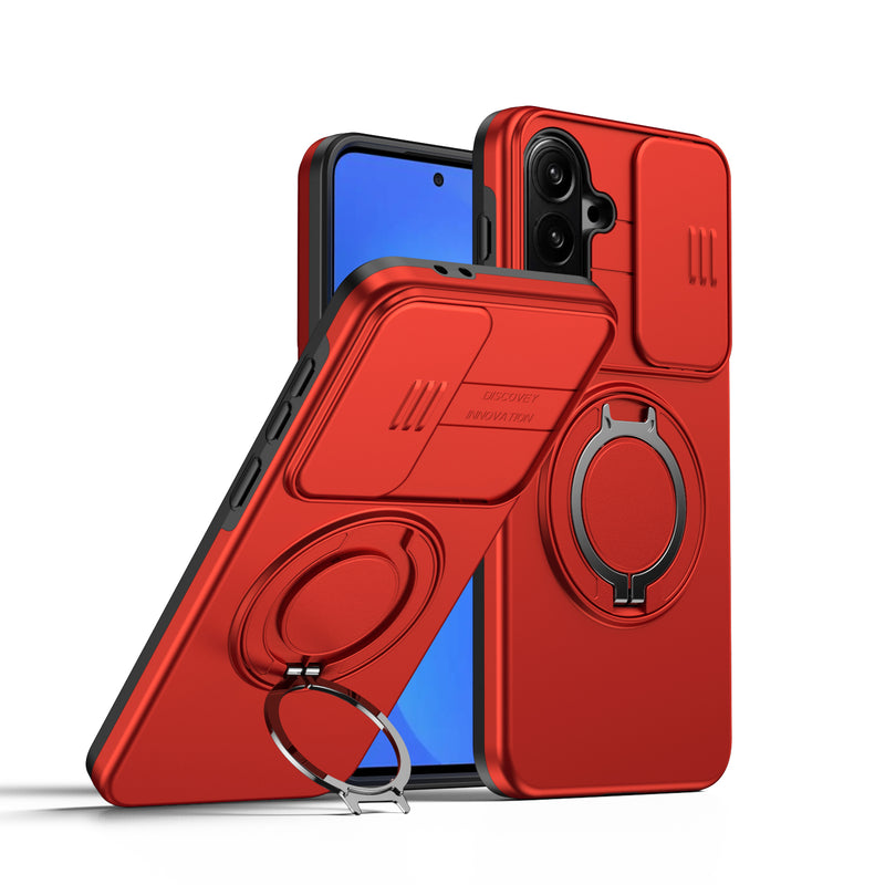 Slide Window Lens Protection Magnetic Ring Bracket Case For Samsung Galaxy A36 Armor case