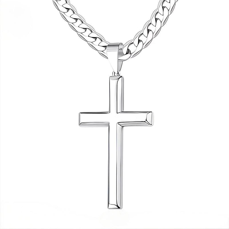 Cross Necklace for Men Woman Durable Cuban Crucifix Pendant Necklace