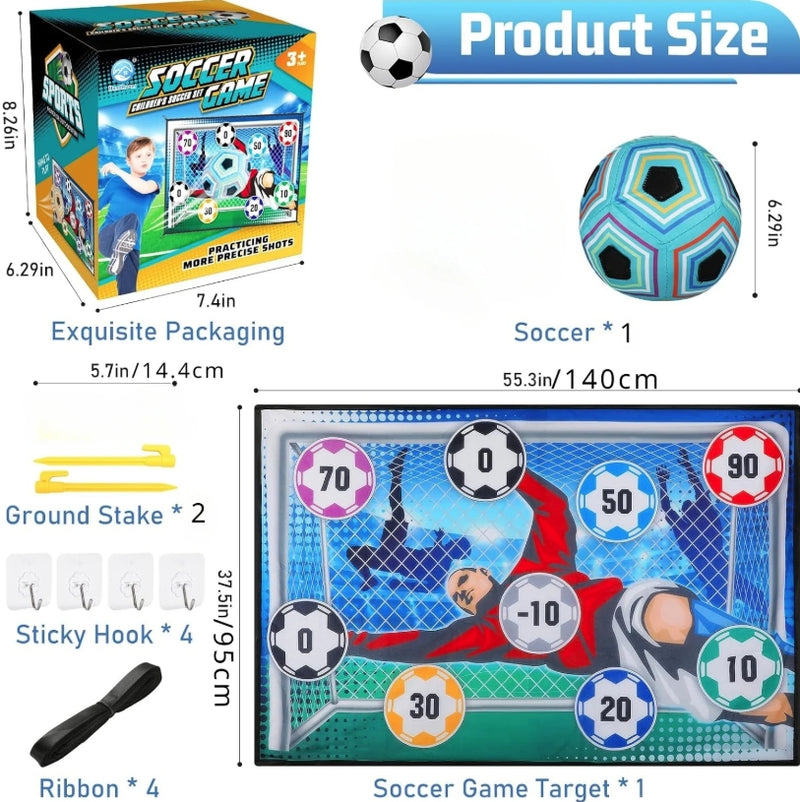 Soccer Ball Game Set for Kids Indoor Outdoor Backyard Toss Soccer Goal Game