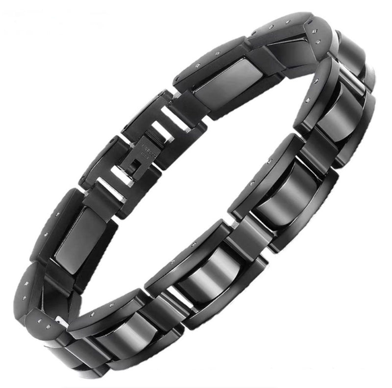 Titanium Steel Hematite Magnetic Bracelet Men Stainless Steel Link Bracelet