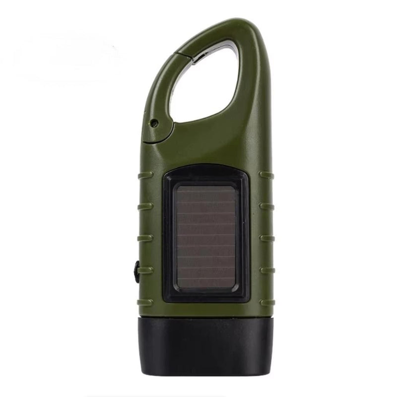 Solar Hand Crank LED Flashlight Emergency Outdoor Light Dynamo Torch