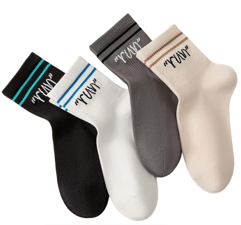 Men's Socks Biking Trekking Quick Dry Sports Running Lightweight Socks 4 Pairs