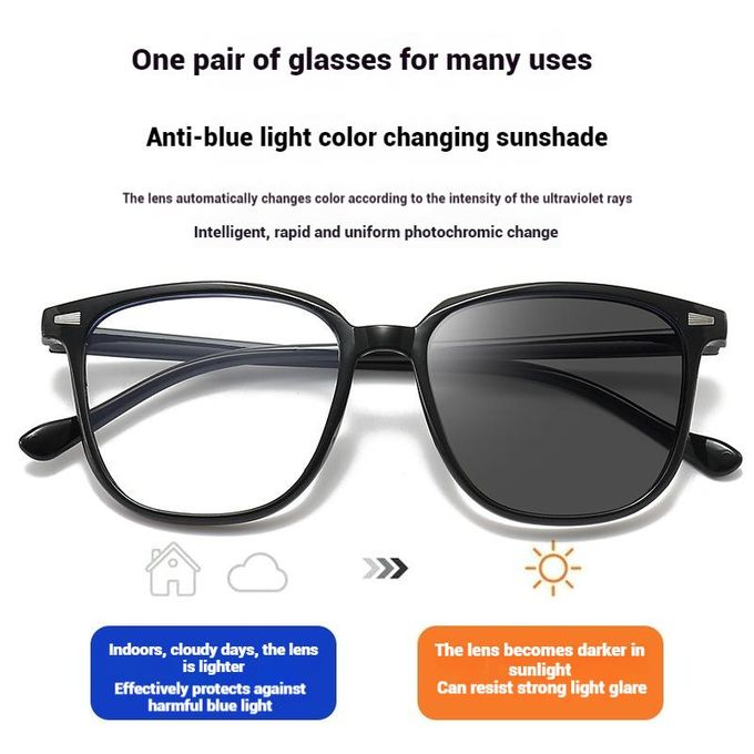 2 In 1 Fashionable Blue Light Blocking And Photochromic Glasses