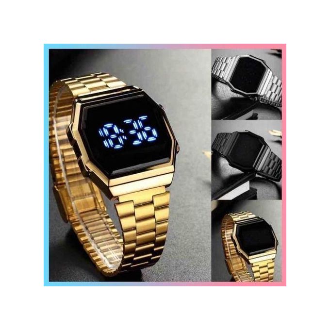 Touch Screen Vintage stainless steel Waterproof Digital for Men Woman Unisex Watch Relo
