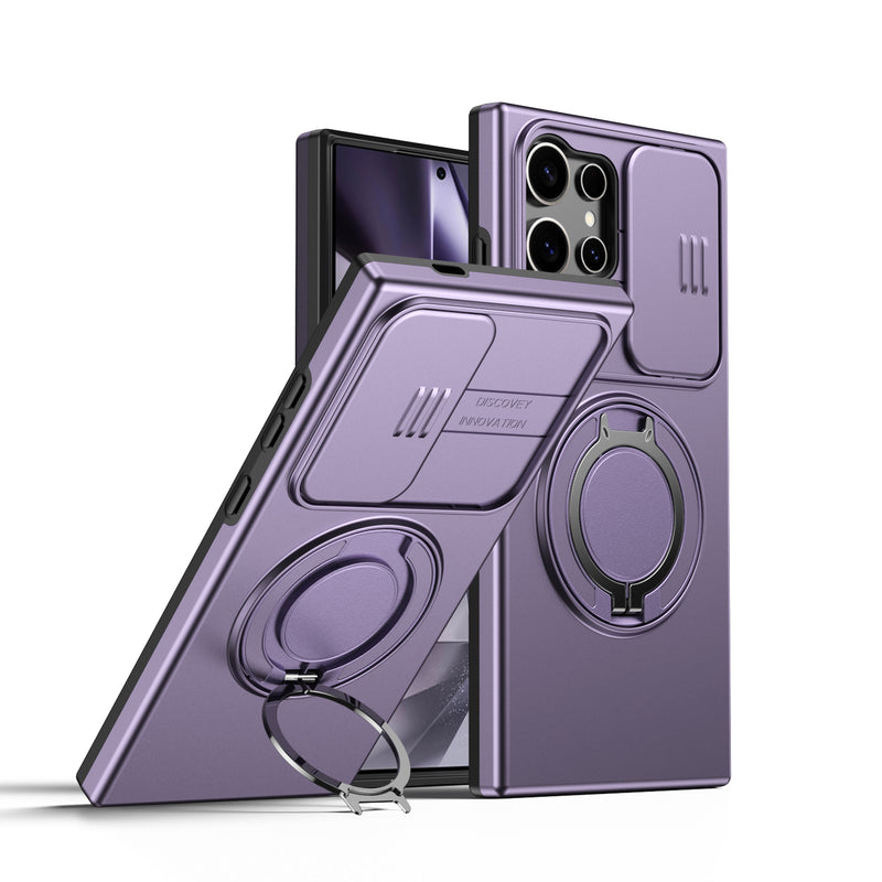 360 Ring Kickstand Hybrid Armor Case Compatible for Samsung Galaxy S26 S25 S24 Ultra S23 Slid Camera Lens Protect