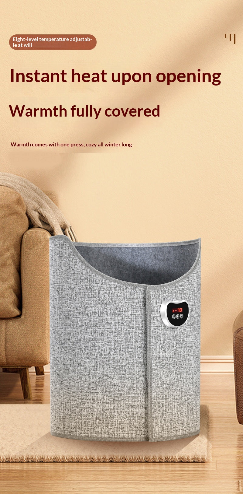 IPSTYLE Silent Foldable Leg Warmer Pro - Under Desk Electric Foot Heater