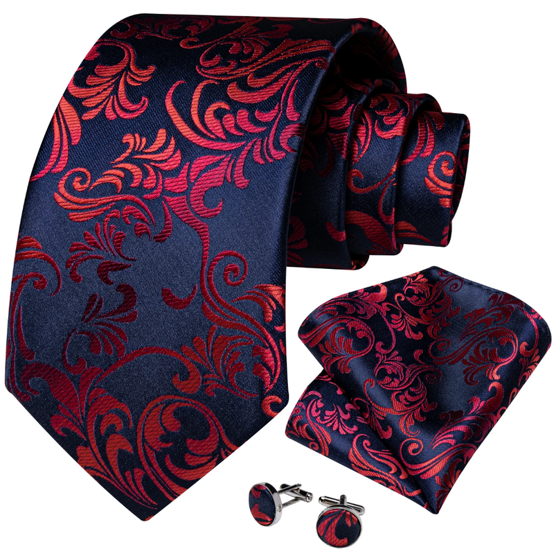 Men's Ties Handkerchief Cufflinks Metal Ring Brooch Pin Set Wedding Party