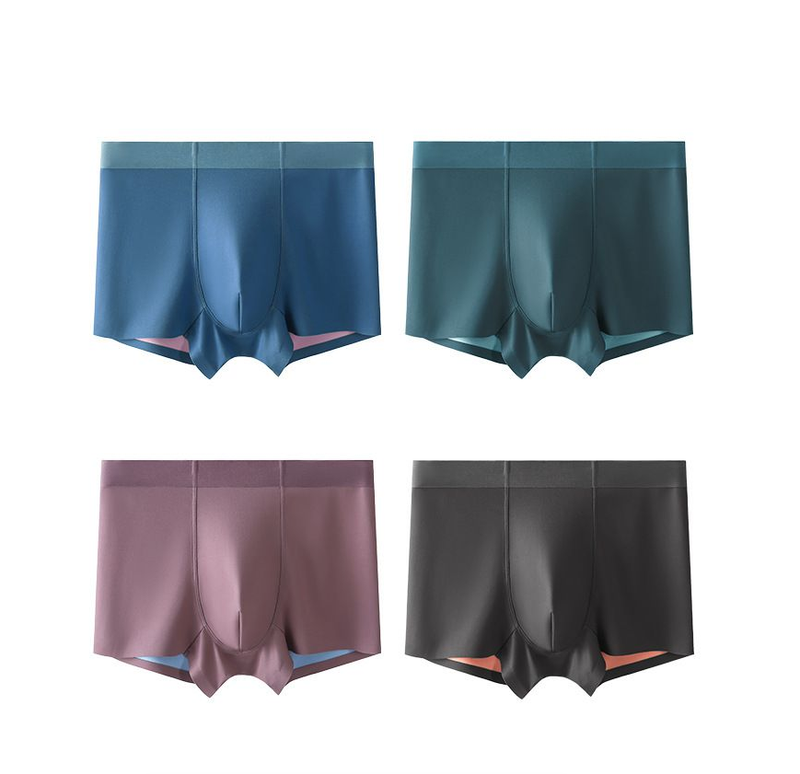 Men's Underwear Seamless Antibacterial Mulberry Silk Crotch Boxer Briefs