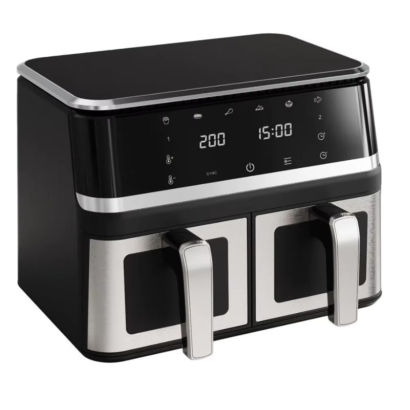 Double Bile Large-Capacity Air Fryer Household Oil-free Fish Grill High-Power Electric Fryer 2x4.1L