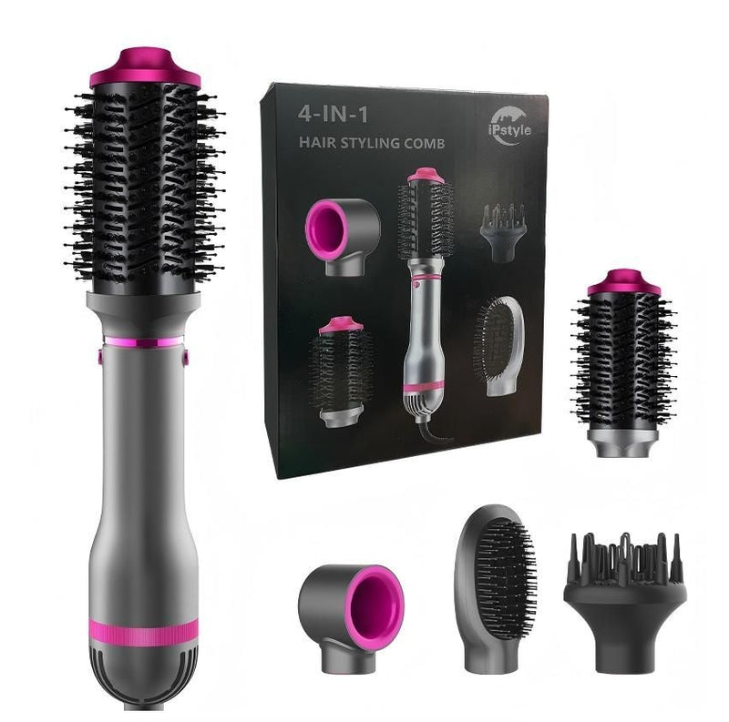 Hair Dryer Hot Air Brush Replaceable Head Straightener Curler Comb Roller