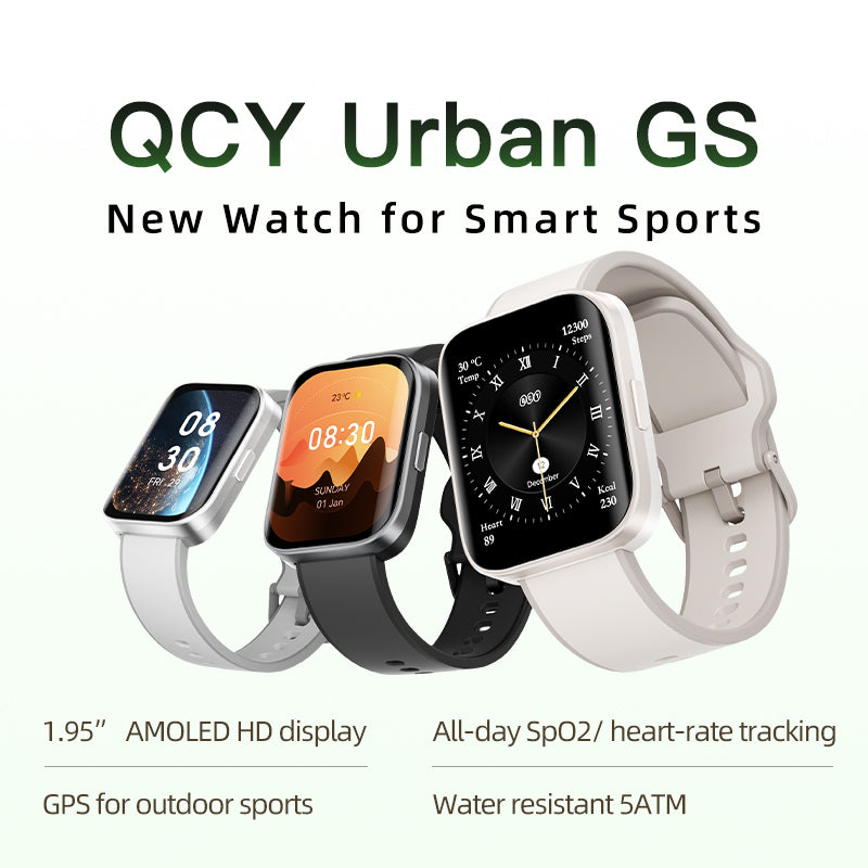 QCY Urban GS S9 Smart Watch, 1.95" AMOLED, GPS, 5ATM Waterproof