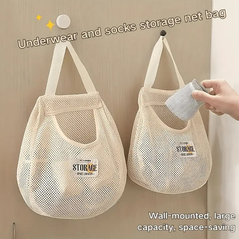 2Pcs Hanging Mesh Storage Bag