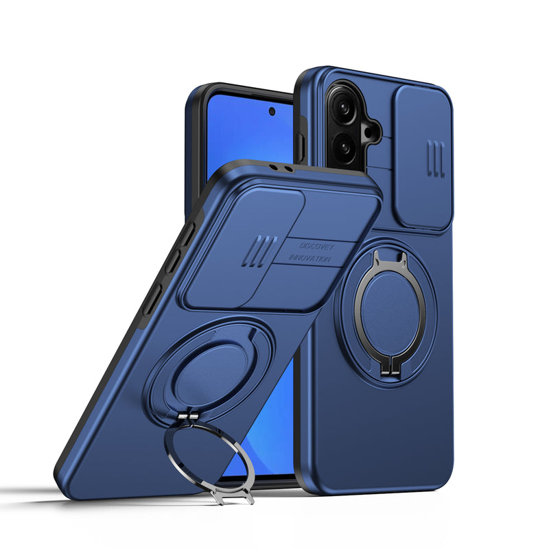 Slide Window Lens Protection Magnetic Ring Bracket Case For Samsung Galaxy A36 Armor case
