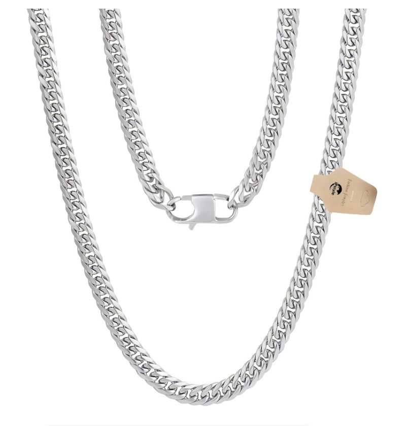 Men Curb Cuban Link Chain Necklaces 316L Stainless Steel Bracelet Hip Hop