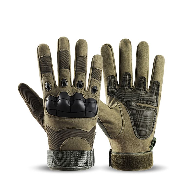 Tactical Gloves Military Rubber Knuckle Gloves - Green Durable, Protective Tactical Gloves for Outdoor Sports and Training-Ideal for Riders and Adventurers!
