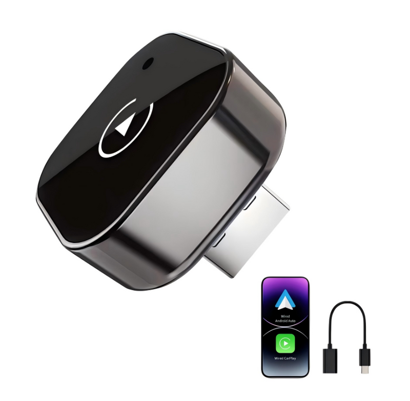 IPSTYLE 2in1 Mini Wireless CarPlay&Android Auto Adapter 5GHz WiFi