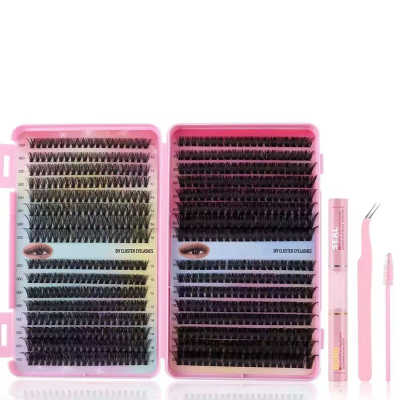 640 Pieces Thick Cluster Eyelash Extensions 10-16mm DIY False Eyelashes Kit 50D/60D/80D/100D Single Eyelashes, Soft Texture, And Easy To Use