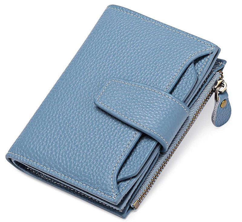 Small Wallet for Woman Genuine Leather Bifold Compact