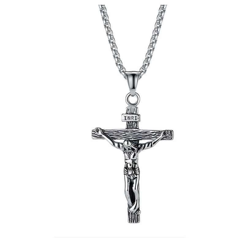 Jesus Cross Pendant Necklaces 2025 Classic Men's Stainless Steel Jewelry
