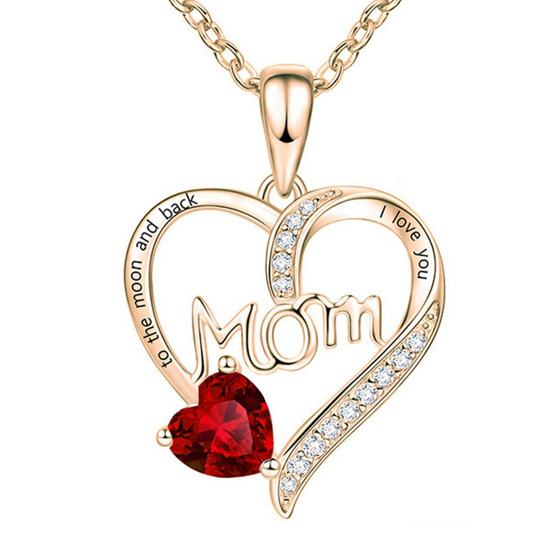 Fashion Mother's Day Necklace Woman Mom Heart-shaped Pendant Necklace