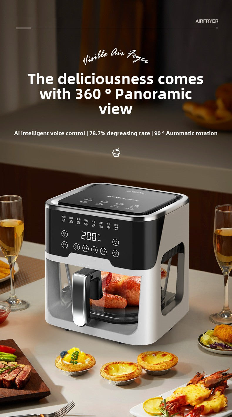 4L Fully Automatic Large-Capacity Air Fryer with Transparent Oven and Microwave Airfryer