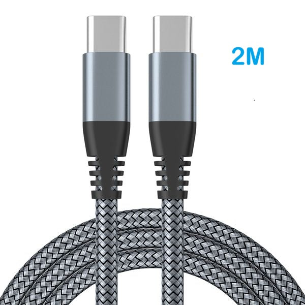 65W 3A Fast Charging Cable, USB C to USB-C 1m/2m, Nylon Data Cable