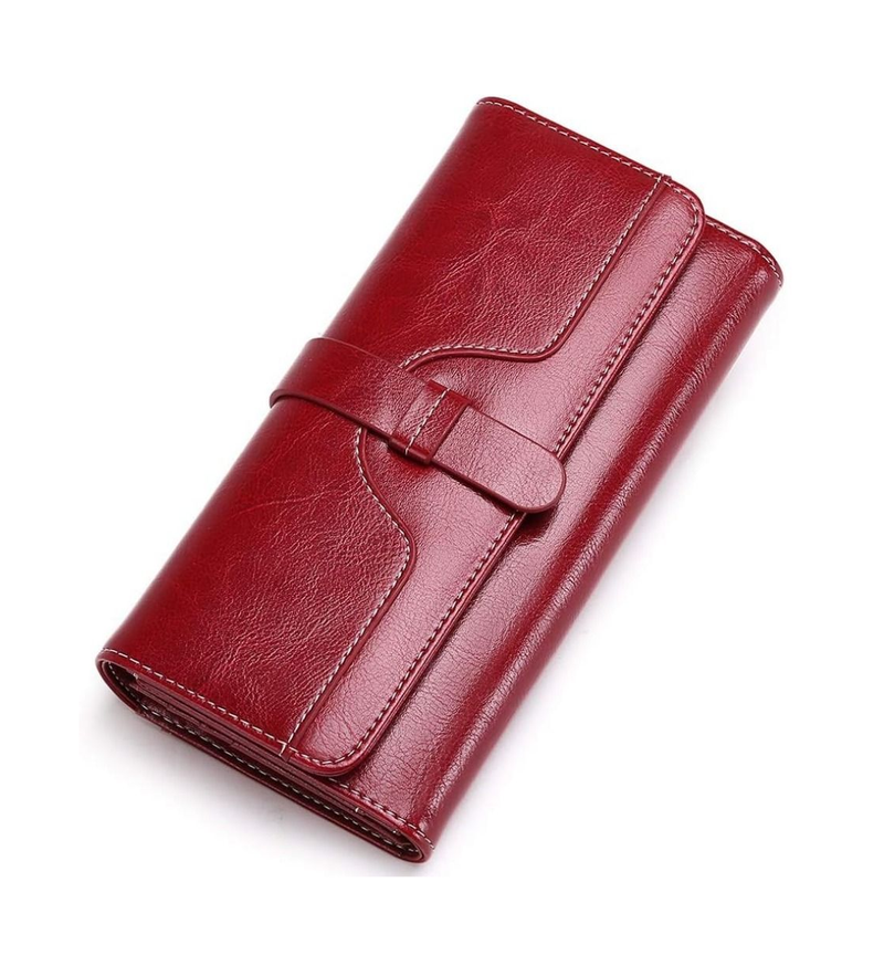 Woman Wallets Leather with Blocking Trifold Credit Card Holder - IPSTYLE