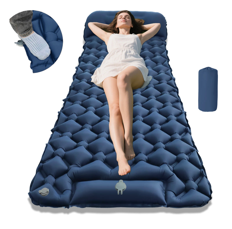 Outdoor Sleeping Mat/Pad Camping Inflatable Mattress with Pillows Travel Mat Folding Bed