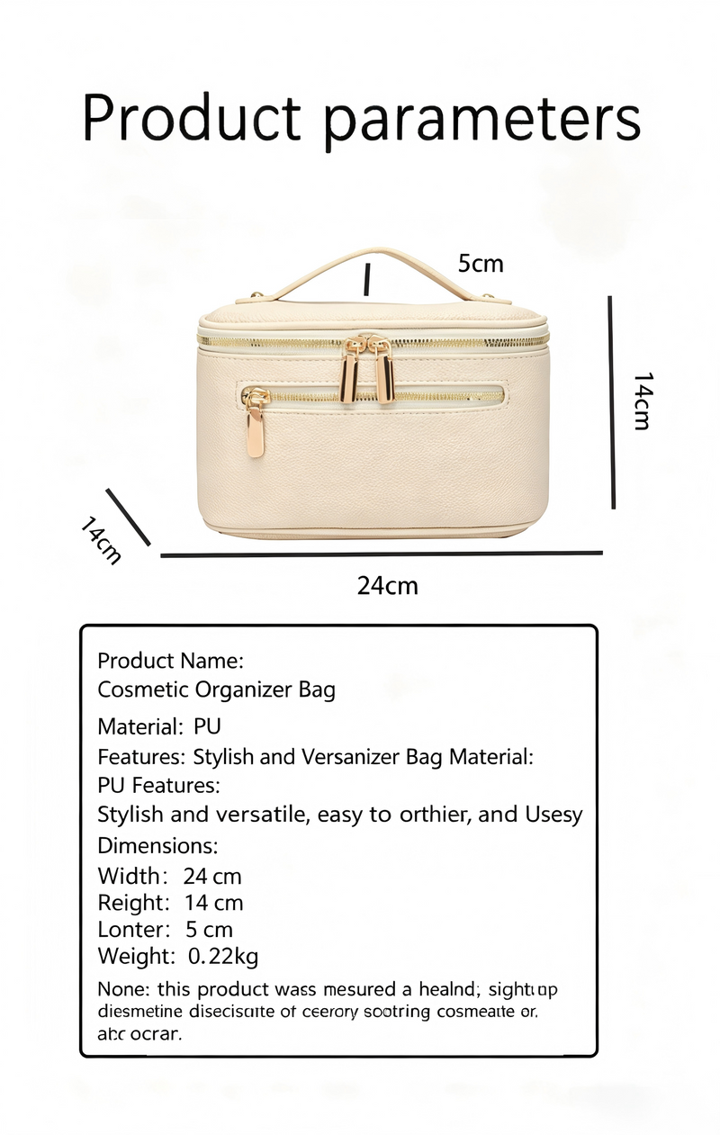 Large-Capacity Solid-Color Versatile Toiletry Bag and Cosmetic Organizer