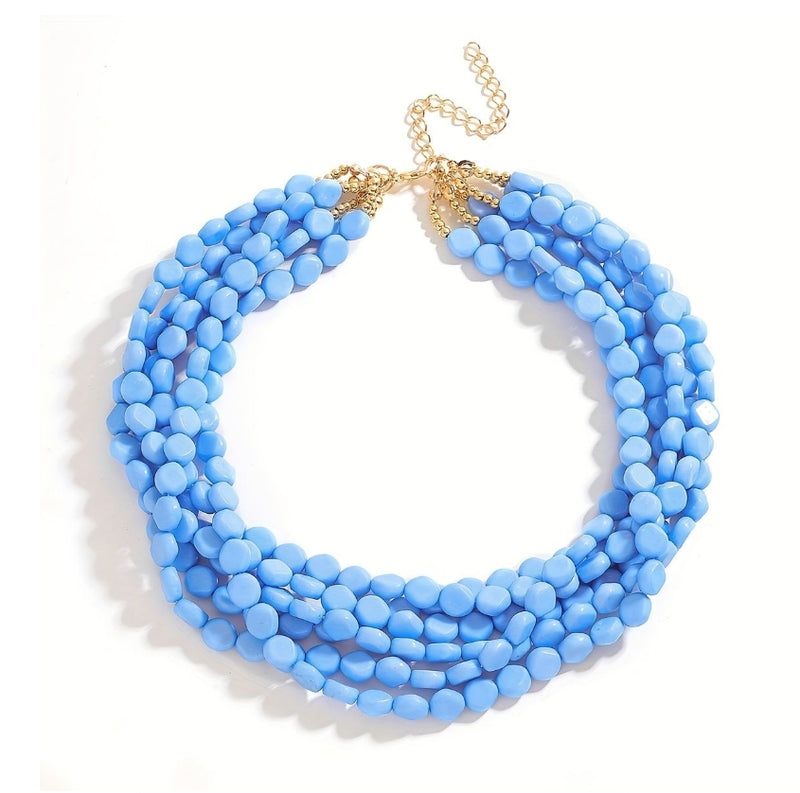 Bohemia Fashion Multilayer Beaded Necklace For Woman Vintage Rice Beads