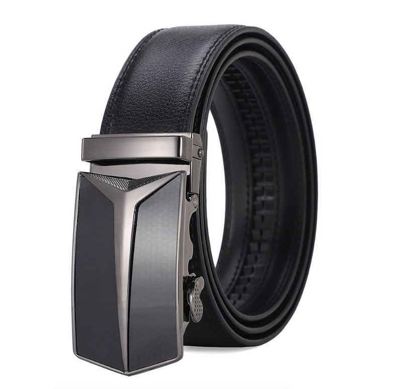 Metal Alloy Automatic Buckle Belt Men's Genuine Leather Waistband Fashion