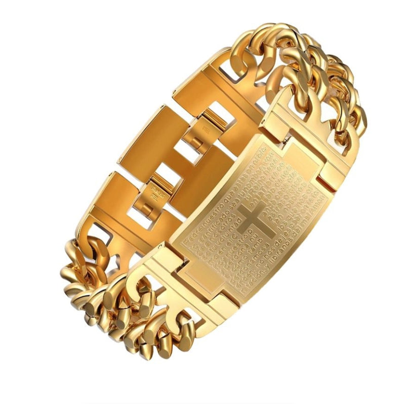 IPSTYLE Men Cross Bracelet Jewelry Male Hand Chain Wrap Bracelets
