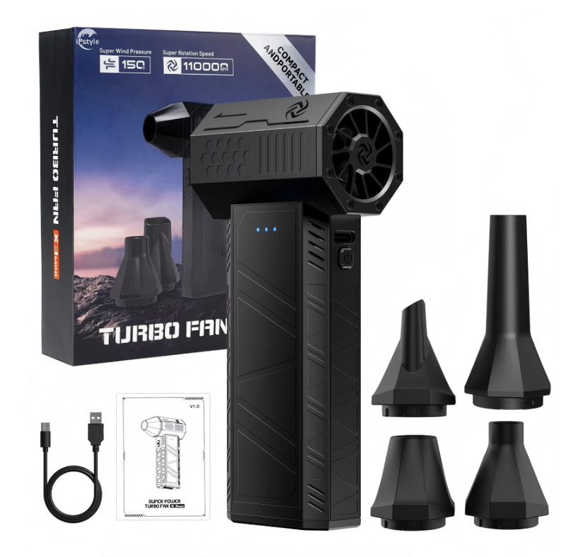 Mini Handheld Turbo Jet Fan Electric 110000RPM Air Blower Duster with Extra Nozzle for Car Dryer PC