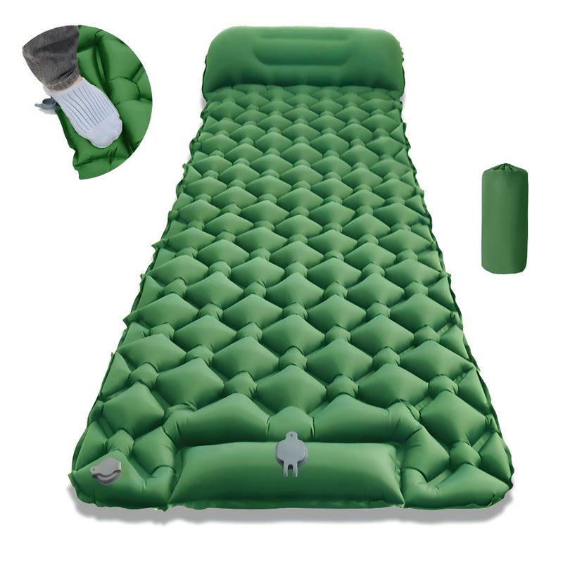 Outdoor Sleeping Mat/Pad Camping Inflatable Mattress with Pillows Travel Mat Folding Bed