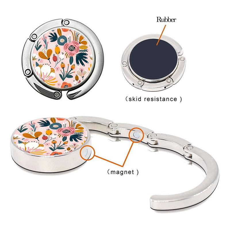 Floral Foldable Purse Hooks | Table Bag Hangers for Woman -Pastel Colors